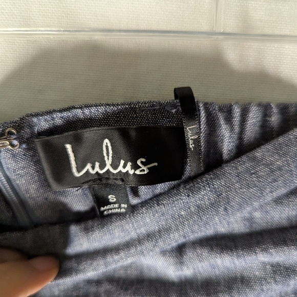 LULU'S WOMEN'S STRAPLESS TUBE TOP CHAMBRAY BLUE SIZE Small - Picture 5 of 10